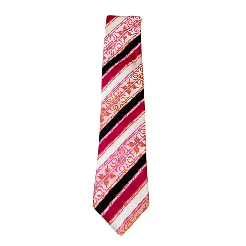 Bruno Conte Pink Navy Vintage Tie Handmade 100% Microfiber 3.5”